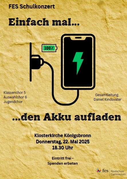 Möchten Sie in unsere FES-Musikarbeit hineinschauen? Hören, was unsere Schülerinnen und Schüler musikalisch auf die Beine stellen können? HERZLICHE EINLADUNG zum FES-Schulkonzert 2025!